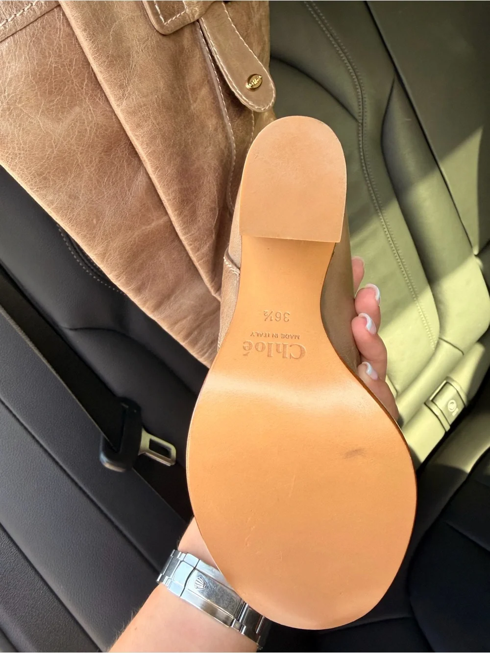 Authentic Chloe top leather heeled boots